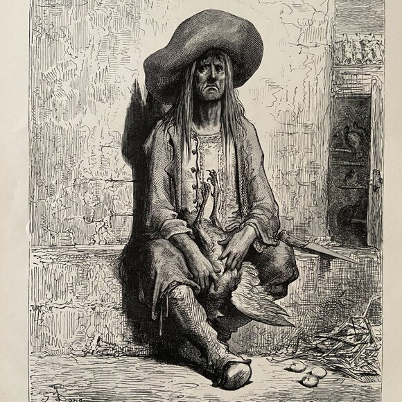 Gustave Dore, Antique Print, Woodcut Engraving - Picture 3 of 3